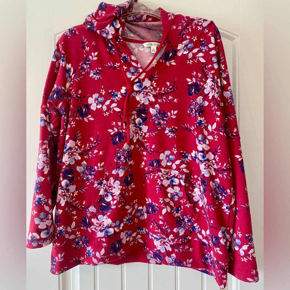 Pioneer Woman Pink Floral Hoodie Women's Lg